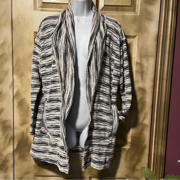Small long cardigan striped with pockets - Picture 1 of 4